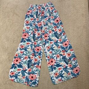 Blue Island Tropical Floral Pants